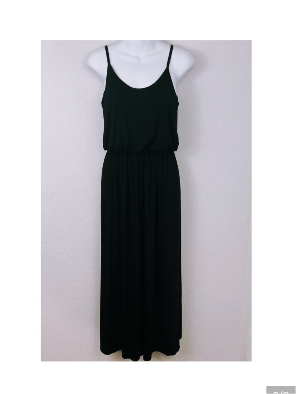 Olivia Rae Black Blouson Waist Spaghetti-Strap Maxi Dress size Medium
